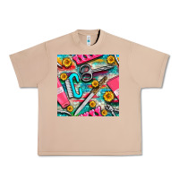 Burro nail art tools and hand cream with serape and turquoise glitter seamle Urban Heavy Tee - BundleAndBundleShop