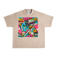 French Oak nail art tools and hand cream with serape and turquoise glitter seamle Urban Heavy Tee - BundleAndBundleShop