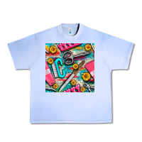 Grape Ice nail art tools and hand cream with serape and turquoise glitter seamle Urban Heavy Tee - BundleAndBundleShop