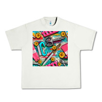 Pistachio nail art tools and hand cream with serape and turquoise glitter seamle Urban Heavy Tee - BundleAndBundleShop