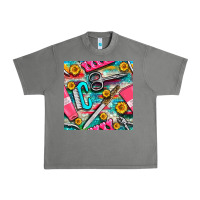 Tornado nail art tools and hand cream with serape and turquoise glitter seamle Urban Heavy Tee - BundleAndBundleShop
