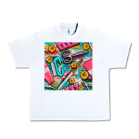 White nail art tools and hand cream with serape and turquoise glitter seamle Urban Heavy Tee - BundleAndBundleShop
