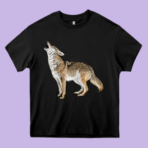 Howling Coyote Heavy Core Tee Designed By Lillyallendesigns
