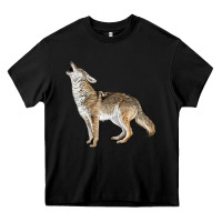 Black Howling Coyote Heavy Core Tee - LillyAllenDesigns