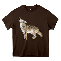 Chocolate Brown Howling Coyote Heavy Core Tee - LillyAllenDesigns