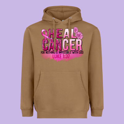 Heal Cancer For Nothing Is Impossible Heavyweight Hoodie Designed By Fadigitalartstudio