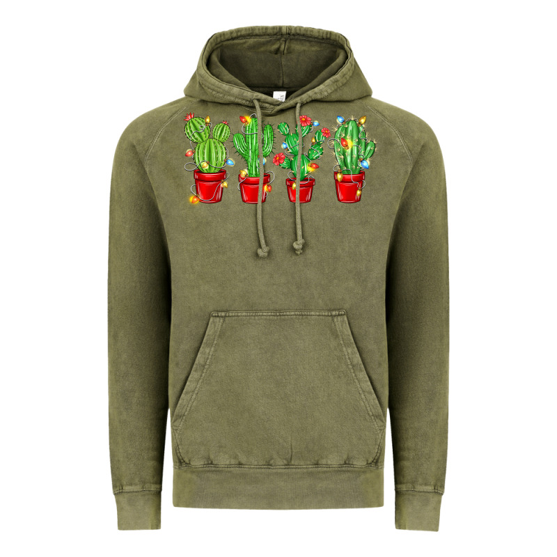 Christmas Cactuses Vintage Hoodie by MaliasSmallBusiness | Teevron
