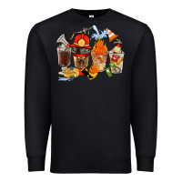Black Firefighter Coffee Cups Premium Sweatshirt - FaDigitalArtStudio