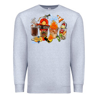Heather Grey Firefighter Coffee Cups Premium Sweatshirt - FaDigitalArtStudio