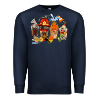 Navy Firefighter Coffee Cups Premium Sweatshirt - FaDigitalArtStudio