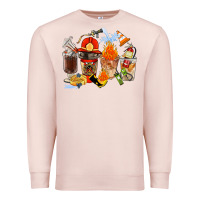 Pale Pink Firefighter Coffee Cups Premium Sweatshirt - FaDigitalArtStudio
