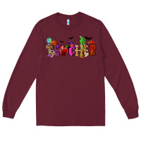 Burgundy Halloween Teacher Long Sleeve Tee - RanaPortraitStore