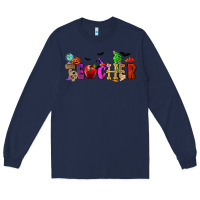 Navy Halloween Teacher Long Sleeve Tee - RanaPortraitStore