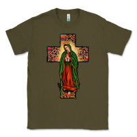 Army Green our lady of guadalupe cros Classic Tee - JahusDesignShop