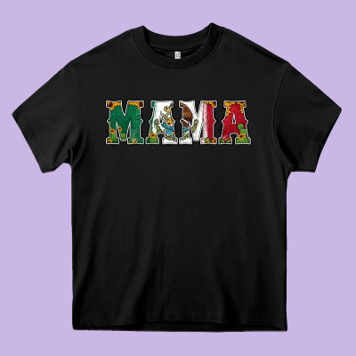 Mexican Flag Mama Heavy Core Tee Designed By Jasminsmagicworld
