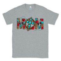 Heather Grey Western Mom With Cross Classic Tee - BundleAndBundleShop