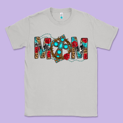 Western Mom With Cross Classic Tee Designed By Bundleandbundleshop