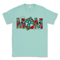 Seafoam Western Mom With Cross Classic Tee - BundleAndBundleShop