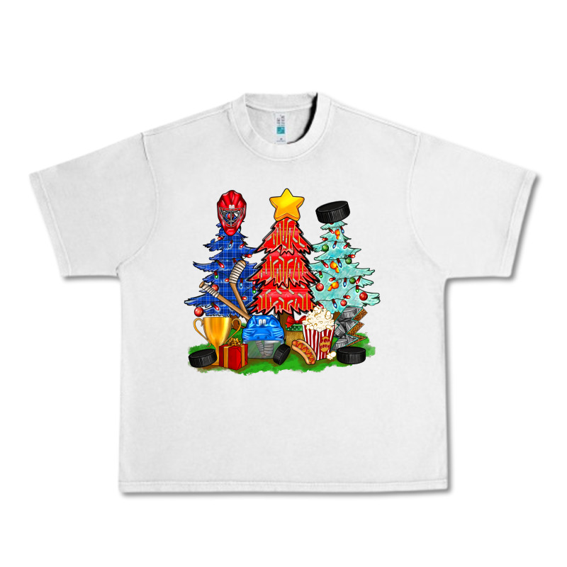 Christmas With Ice Hockey Trees Urban Heavy Tee by BundleAndBundleShop | Teevron