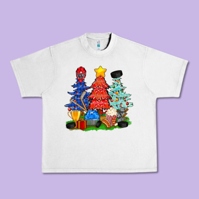 Christmas With Ice Hockey Trees Urban Heavy Tee Designed By Bundleandbundleshop