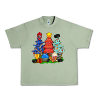 Oil Green Christmas With Ice Hockey Trees Urban Heavy Tee - BundleAndBundleShop