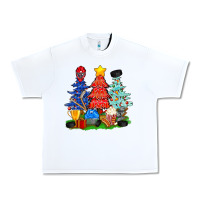 White Christmas With Ice Hockey Trees Urban Heavy Tee - BundleAndBundleShop