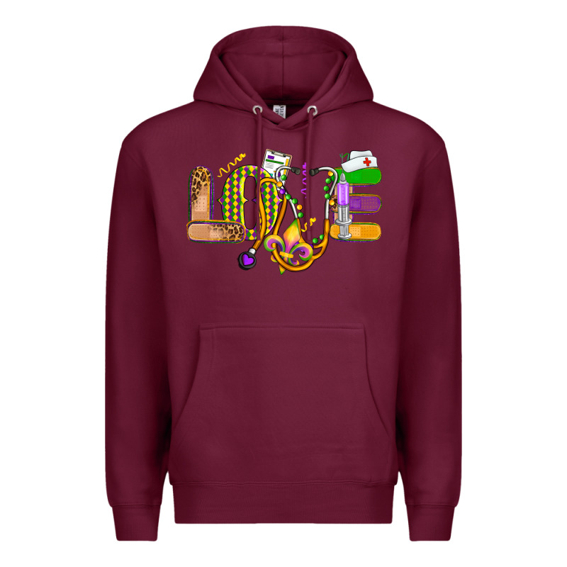 Love Nurse Mardi Gras Premium Hoodie by OliviaCreatesArt | Teevron