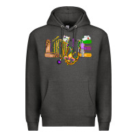 Charcoal Heather love nurse mardi gras Premium Hoodie - OliviaCreatesArt