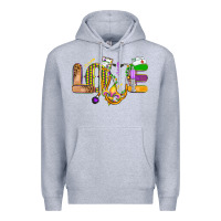 Heather Grey love nurse mardi gras Premium Hoodie - OliviaCreatesArt