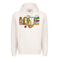 Pale Pink love nurse mardi gras Premium Hoodie - OliviaCreatesArt