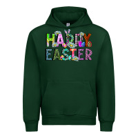 Forest Green Happy Easter Urban Hoodie - CowhideDigitalArt