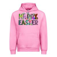 Fuchsia Pink Happy Easter Urban Hoodie - CowhideDigitalArt