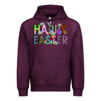Mauve Wine Happy Easter Urban Hoodie - CowhideDigitalArt