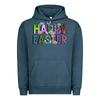 Pigment Midnight Navy Happy Easter Urban Hoodie - CowhideDigitalArt
