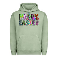 Pigment Oil Green Happy Easter Urban Hoodie - CowhideDigitalArt