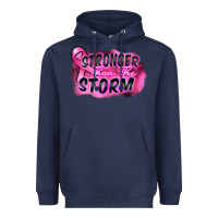 Navy Stronger than the storm Heavyweight Hoodie - FaDigitalArtStudio