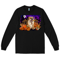 Black Halloween english bulldog Long Sleeve Tee - RanaPortraitStore