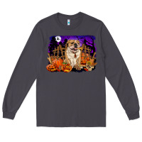 Smoke Halloween english bulldog Long Sleeve Tee - RanaPortraitStore