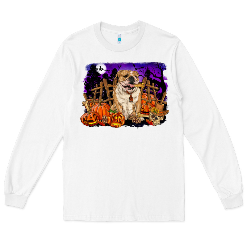 Halloween English Bulldog Long Sleeve Tee by RanaPortraitStore | Teevron