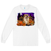 White Halloween english bulldog Long Sleeve Tee - RanaPortraitStore