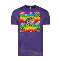 Cloud Purple Pride LGBTQ+ Cowhide Hearts And Daisy Patterns Vintage Tee - BundleAndBundleShop