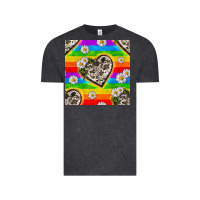 Vintage Black Pride LGBTQ+ Cowhide Hearts And Daisy Patterns Vintage Tee - BundleAndBundleShop