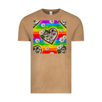 Vintage Camel Pride LGBTQ+ Cowhide Hearts And Daisy Patterns Vintage Tee - BundleAndBundleShop