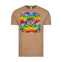 Vintage Coffee Pride LGBTQ+ Cowhide Hearts And Daisy Patterns Vintage Tee - BundleAndBundleShop