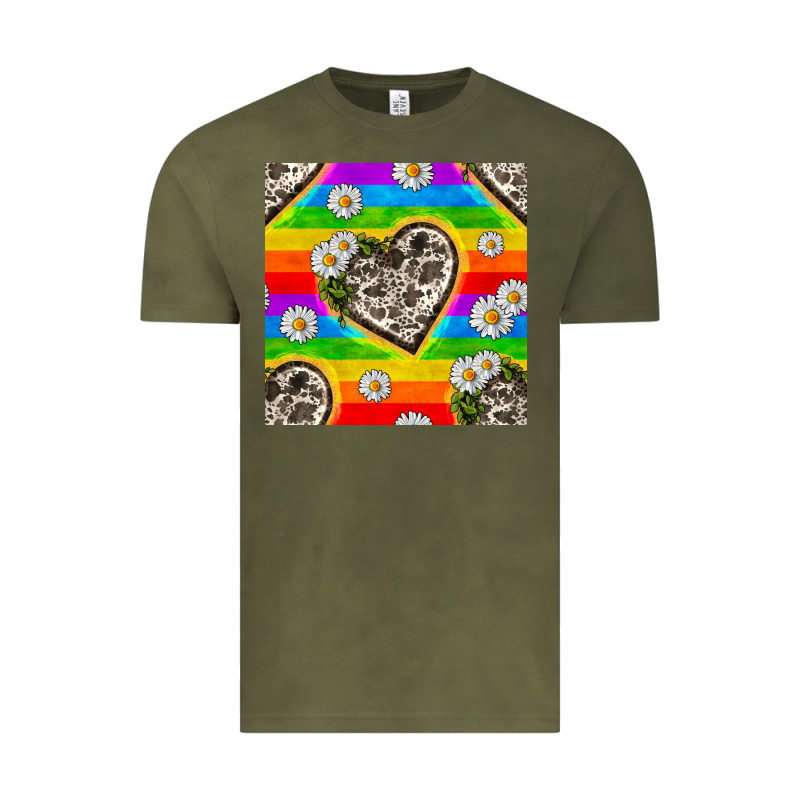 Pride Lgbtq+ Cowhide Hearts And Daisy Patterns Vintage Tee by BundleAndBundleShop | Teevron