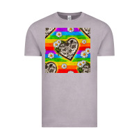 Vintage Zinc Pride LGBTQ+ Cowhide Hearts And Daisy Patterns Vintage Tee - BundleAndBundleShop