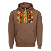 Chestnut fall brushstroke Zipper Hoodie - CowGirlArtShop