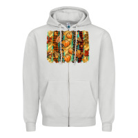 Dove Grey fall brushstroke Zipper Hoodie - CowGirlArtShop