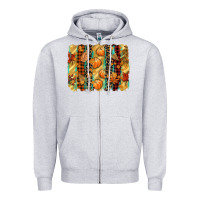 Heather Grey fall brushstroke Zipper Hoodie - CowGirlArtShop