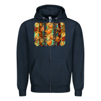 Navy fall brushstroke Zipper Hoodie - CowGirlArtShop